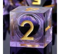 DNDND Lot de 7 dés D&D à bords tranchants en résine avec étui cadeau pour Donjons et Talbel Violet