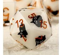 DNDND Lot de 7 dés DND Kawaii à bord tranchant - Lot de 7 dés polyédriques mignons pour les fans de D&D 5E, Critical Roll et Anime RPG - Cadeau de collection avec étui dragon