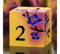 DNDND Lot de 7 dés DND métalliques en forme de fleurs avec magnifique coffret cadeau pour jeu de table D&D Donjons et Dragon (jaune terre et violet)