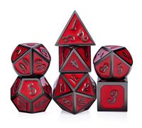 Dndnd Red D&D Game Dice 7 Die Polydral Metal Dice avec Gift Metal Tin pour RPG DND DNUNGONS AND DRAGONS DICE COLLECTEUR BOARD Game Game Player