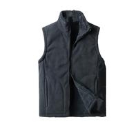 Dndrdhfb Gilet de travail décontracté sans manches en coton pour homme, gilet d'hiver chaud avec fermeture éclair, Gris foncé 9., 6XL