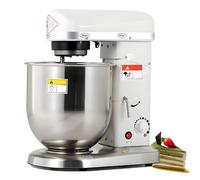 DNEPEI Batteur sur Socle électrique 3 en 1, mixeur Alimentaire Professionnel 5 L/7 L/10 L avec Bol en Acier Inoxydable, pétrin à Crochet pétrisseur à 3 Vitesses et Batteur à gâteau 5L-110vWhite