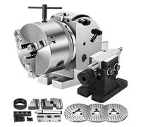 DNEPEI Table rotative Multifonction et tête de Division, indexeur à mandrin de précision à 3 Mors de 5 Pouces avec Contre-Pointe, tête d'indexage Horizontale/Verticale au Rapport 1:40 4in