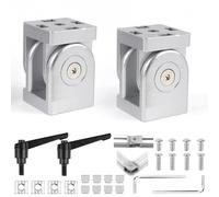 DNGH Lot de 2 connecteurs articulés en aluminium avec levier de serrage, 40 x 40 mm, rainure de 8 mm, connecteur d'angle réglable, charnière flexible à 180 °, en alliage de zinc pour projet de
