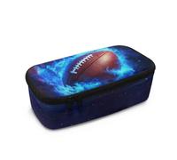Dngkaoje Trousse à crayons de grande capacité pour l'école, garçons et filles, trousse de rangement de voyage, Ballon de rugby Lightning bleu, L10.2xW4.5xH3.2 inches, Poche de rangement