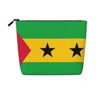 DngSer Drapeau de Sao Tomé et Principe Faux Chanvre Trousse de Maquillage Trousse de Toilette Voyage Multifonctionnelle Accessoires de Maquillage Rangement Quotidien - En déplacement, noir, One Size