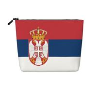 DngSer Drapeau de Serbie Faux Chanvre Trousse de Maquillage Trousse de Toilette Voyage Multifonctionnelle Accessoires de Maquillage Rangement Quotidien - On-the-Go, noir, One Size
