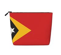 DngSer Drapeau du Timor-Leste Faux Chanvre Trousse de Maquillage - Trousse de Toilette de Voyage Multifonctionnelle - Accessoires de maquillage, Rangement quotidien - En déplacement, noir, One Size