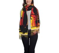 DngSer Élégant Apocalypse Now Print Gland Écharpe - Écharpe à franges pour femme Accessoire de mode polyvalent pour l'automne et l'hiver, noir, taille unique, Noir , taille unique