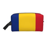 DngSer Grande trousse de maquillage de voyage - Trousse Dopp réutilisable, motif drapeau de la Roumanie, pochette de rangement pour articles de toilette, maquillage et accessoires
