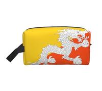 DngSer Grande trousse de maquillage de voyage - Trousse Dopp réutilisable, motif drapeau du royaume du Bhoutan, pochette de rangement pour articles de toilette, maquillage et accessoires