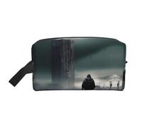 DngSer Grande trousse de maquillage de voyage - Trousse Dopp réutilisable, une pochette de rangement imprimée post-apocalypse pour articles de toilette, maquillage et accessoires