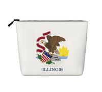 DngSer Illinois State Flag Faux Chanvre Trousse de Maquillage - Trousse de Toilette Voyage Multifonctionnelle - Accessoires de Maquillage - Rangement Quotidien - En déplacement, noir, One Size