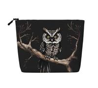 DngSer Late Night Owl Faux Chanvre Trousse de Toilette de Voyage Multifonctionnelle Accessoires de Maquillage Rangement Quotidien - En déplacement, noir, One Size