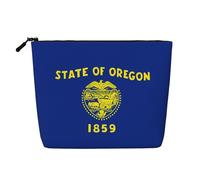 DngSer Oregon State Flag Faux Chanvre Trousse de Maquillage - Trousse de Toilette Voyage Multifonctionnelle - Accessoires de maquillage, Rangement quotidien - En déplacement, noir, One Size