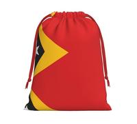 DngSer Petits sacs cadeaux avec cordon de serrage - Drapeau du Timor-Leste - Sacs à friandises de Noël et de vacances - Sacs cadeaux de fête de Noël, parfaits pour les bonbons