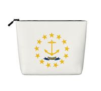DngSer Rhode Island State Flag Faux Chanvre Trousse de Maquillage Multifonctionnelle Trousse de Toilette Voyage Accessoires de Maquillage Rangement Quotidien - On-the-Go, noir, One Size