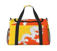 DngSer Sac de voyage à main drapeau du Royaume du Bhoutan pour femme - Grand sac de courses pour le camping, le sport, les voyages d'affaires et les activités de plein air, noir, Taille unique