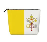 DngSer Trousse de toilette multifonction en chanvre avec drapeau du Vatican - Accessoires de maquillage, rangement quotidien - En déplacement, noir, One Size
