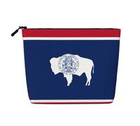 DngSer Wyoming State Flag Faux Chanvre Trousse de Maquillage Trousse de Toilette Voyage Multifonctionnel Accessoires de Maquillage Rangement Quotidien - En déplacement, noir, One Size