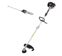 Dnipro-M Débroussailleuse à essence 32,6 cc, 1,5 HP, coupe 430 mm, barre amovible + accessoire taille-haie 400 mm, double lame, pour jardin et arbustes