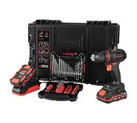 Dnipro-M Perceuse Visseuse Sans Fil Brushless CD-201HBC Professionnelle 20V (45 Nm) - Perceuse à Percussion Compacte, Kit Complet avec 2 Batteries 2Ah, Chargeur 3A et Coffret 41 Accessoires Foret