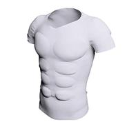 DNJKH Réaliste Muscle T-Shirt Hommes Faux Muscle de la Poitrine Abs Chemise Respirant Shaper Torse sous-Vêtements