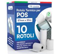 DNK TRADE, 10 rouleaux pos en papier thermique de haute qualité 57x20 mètres, idéal pour les appareils Nexi, Nexa, Sumup et autres appareils POS compatibles. (10)