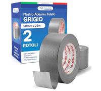 DNK TRADE Ruban adhésif étoilé américain, 50 x 25 m, couleur gris, isolant et imperméable, pour réparations professionnelles et bricolage, adhérence multi-surfaces, métal, plastique et bois, 2