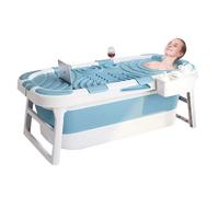 Dnkelar Baignoire Pliable- pour Enfant et Adulte-120 x 58 x 48 cm - poser avec Tablette -PP+TPE