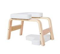DnKelar - Tabouret de yoga et banc pour inversions/robuste et sûr en bois (blanc-1)