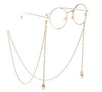 DNLKWGO Chaîne de lunettes multifonction détachable pour femme avec pendentif en perles, doré, taille unique