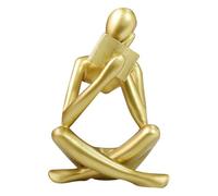 Dnoifne Grande Statue Dorée de Femme Lisant, Sculpture Penseur, Ornement d'art Abstrait, Figurine Décorative Moderne, Idéale pour Salon, Chambre, Bureau, Étagère ou Table