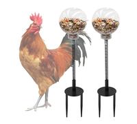 Dnoifne Lot de 2 Jouets d'Enrichissement pour Poules - Mangeoire Balançoire et Distributeur Lent | Compatible Volailles, Canards, Perroquets