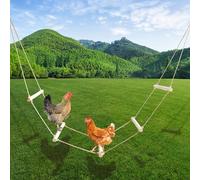 Dnoifne Perchoir Extra Long pour Poulets, Balançoire en Bois Naturel pour Poulailler, Accessoire pour Poulets, Barres de Perchoir pour Poules, Jouet Suspendu Extérieur pour Volailles - 350 × 42 cm