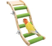 Dnoifne Pont d’Échelle en Bois pour Oiseaux, Jouet d’Escalade pour Perruches, Hamsters, Écureuils Volants et Perroquets, Accessoires pour Cage d’Oiseaux, Perchoir Escalier en Bois
