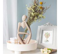 Dnoifne Sculpture de penseur, décoration d'aquarium, statue abstraite, cadeau artistique, figurine de décoration d'intérieur (gauche, grande)