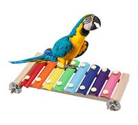 Dnoifne Xylophone coloré pour oiseaux, jouet xylophone amusant à suspendre avec 8 clés en métal, accessoires pour cage à oiseaux, poulet, perroquet, perruche, perruches, oiseaux amoureux
