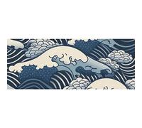 DNOVING Lot de 2 rouleaux de papier cadeau d'anniversaire motif vagues bleues et blanches - 147,3 x 58,4 cm pour anniversaire d'enfants et amis GWP-178446326