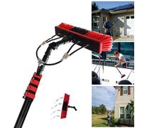 Dnowegas 10,8 m - Barre télescopique - Nettoyeur de vitres avec manche télescopique - Avec tête de brosse de 35 cm - Brosse de lavage universelle - Nettoyeur de vitres - Nettoyage photovoltaïque