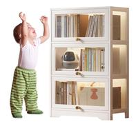 Dnowegas Vitrine d'exposition blanche 3 étages 60 x 106 cc, grand espace multicouche pour mieux organiser, porte à rabat pour sécurité, anti-poussière pour une longue durée de vie, améliore l'ambiance