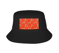 DNRASOK Noël Joyeux Houx en Vacances Fond Rouge Seau Chapeau Chapeau de thé Chapeaux pour Femmes Chapeaux pour Hommes