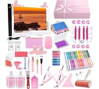 DNSGOOR 150Pcs Diamond Painting Accessoires,Boîte Diamond Painting Rangement, A4 LED Diamant Dimmable Light Pad Artisanat Diamond Pen Correction Craft Boîte de Rangement