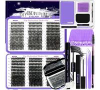 DNSGOOR Kit d'extension de cils à faire soi-même - 690 pièces - Pour extensions de cils individuels - Avec boîte de rangement miroir - Pour coller les cils et les joints - Pince à épiler - Applicateur