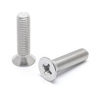 DNVGJUP Lfang-Boulons à Cinq pans 6-32 8-32 10-24 vis à tête Plate cruciforme Boulon fraisé en Acier Inoxydable 304, 2 pièces, Durable et résistant à la Corrosion(10-24,5/8")