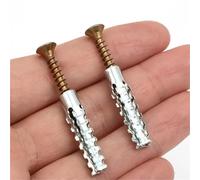 DNVGJUP Lfang-Boulons à Cinq pans Metal Expansion Tube Self Tapping Screws Sets Drilling Plug Screw for Concrete Wall Anchors Fasteners Bolts Kits, Durable et résistant à la Corrosion(50 Sets)