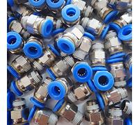 DNVGJUP Lfang-Raccord de Tuyau Raccord pneumatique Air 10mm 8mm 6mm Tube de Tuyau de Tuyau 1/4 "BSP 1/2" 1/8 Mâle Tube à Fil d'air 3/8", Bonne résistance à l’Usure(PC8 01)