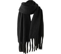 Dnyun Solid Color Mohair Scarf for Women, Warmth Womens Winter Mohair Scarf for Cold Weather (Black)