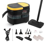 Do-Electr Nettoyeur vapeur avec roulette, chauffage en 10 secondes, réservoir de 1,6 L, poignée réglable à 3 niveaux, nettoyeur vapeur de 2500 W pour le nettoyage, nettoyeur vapeur portable