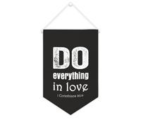 Do Everything in Love.1 Bannière en toile Corinthiens 16 ~ 14 à suspendre au mur - Décoration murale pour salon, chambre à coucher, bureau, cadeaux de vacances - 25,4 x 38,1 cm